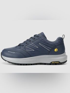 Fitville Low Top Sturdy Core Men's Navy Lace-Up Sneakers 13W-NWT